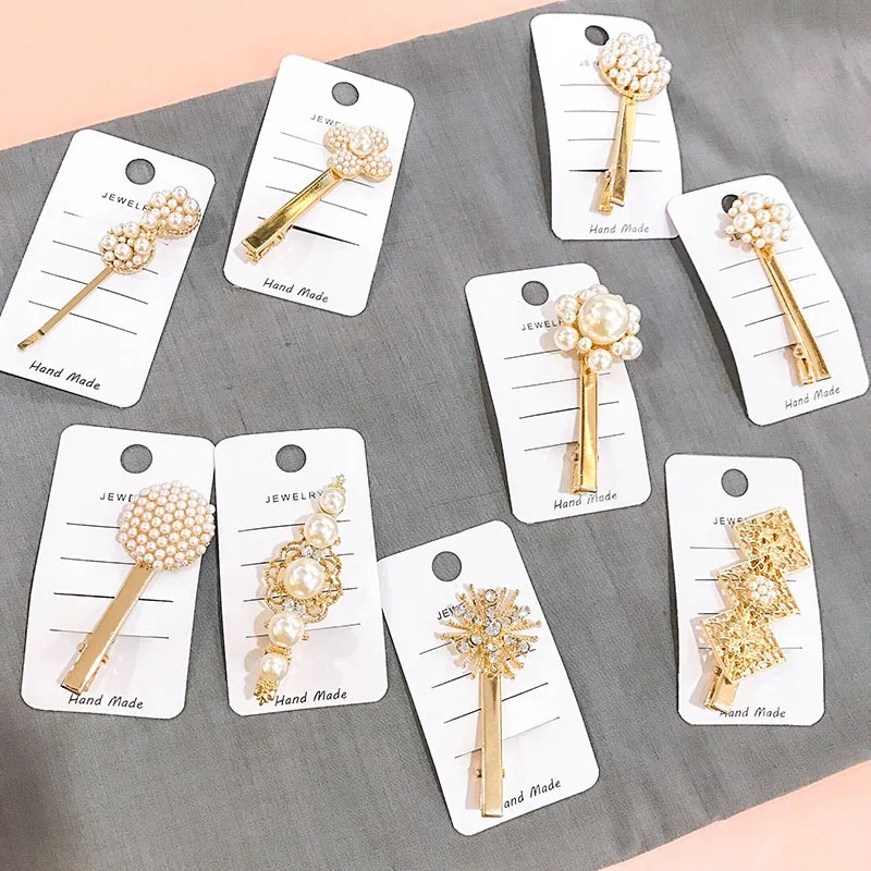 

1 PCS Japanese women's alloy hairpin ornaments RETRO STYLE CARVED pearl bow flower inlaid drill hairpin plate