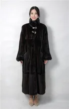 2015 winter woman fashion real mink fur X-LONG real mink coat 8012