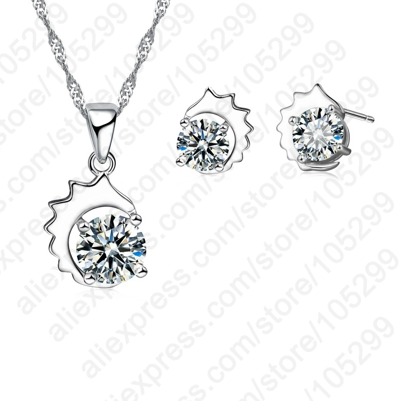 JEXXI-Free-Ship-Cute-Moon-Jewelry-Cubic-Zircon-Set-925-Sterling-Silver-Pendant-Necklace-Stud-Earrings