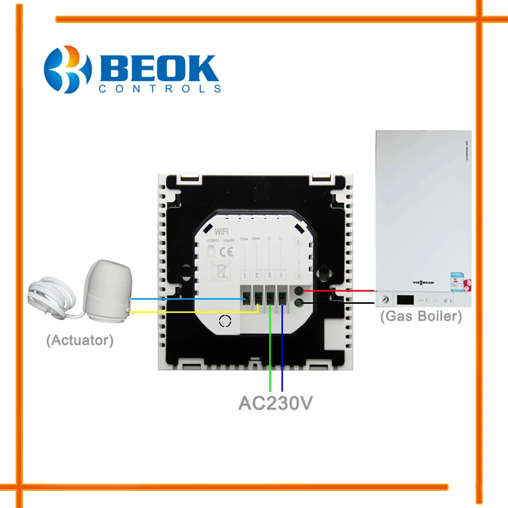 BEOK BOT-313 WI-FI газовый котел отопления термостат синий и белый AC220V WI-FI Температура регулятор для котлов Еженедельный программируемый