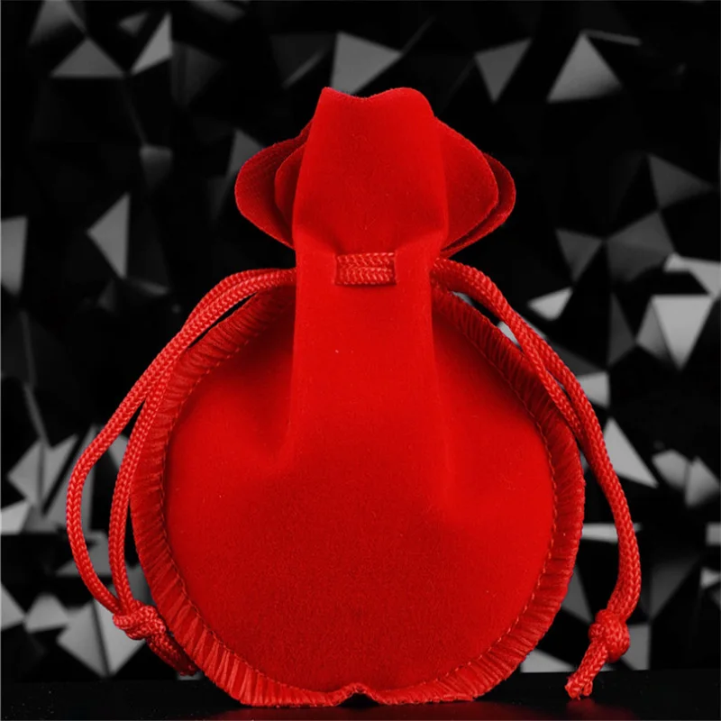10pcsCalabash упаковка небольшой бархатный мешок Ювелирные изделия& браслет& серьги упаковочные сумки льняной шнурок подарочная сумка мешки 7*9 см, 9*12 см - Цвет: same as pic
