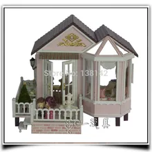 A012 большая вилла "сделай сам" большой деревянный кукольный домик кукольный дом Миниатюрная модель здания мебель музыкальные игрушки и фонари