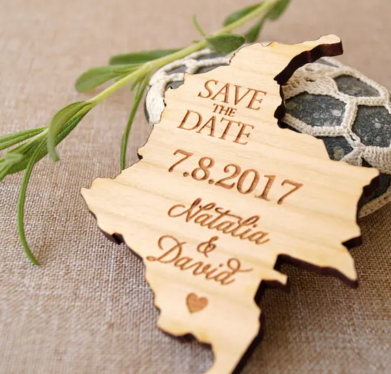  Custom State shape invitations Wedding Save the Date Magnets set  wedding gifts for guests Rustic f - 32954242285