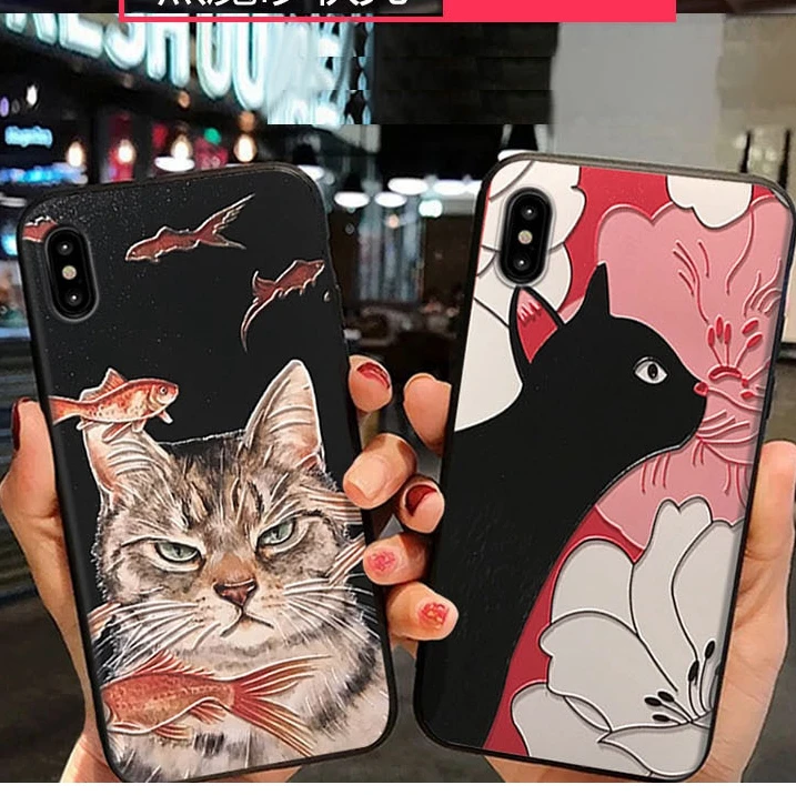 silicone cat coque iphone 6