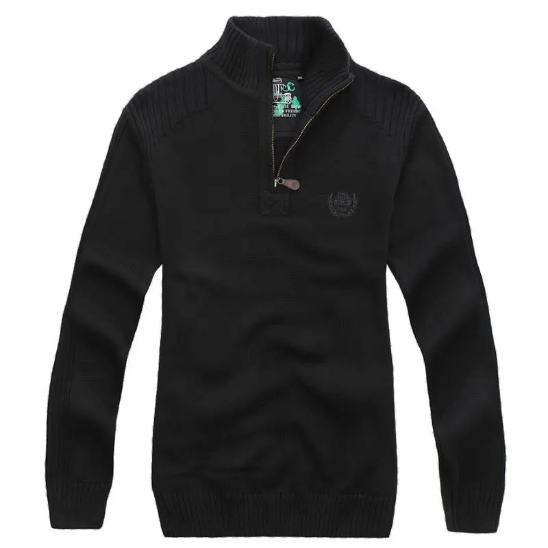 

2018 New Autumn Winter Long Sleeve Pullover Sweaters Zipper Solid Color Sweaters Base New Arrival Casual Straight Men's Fashion