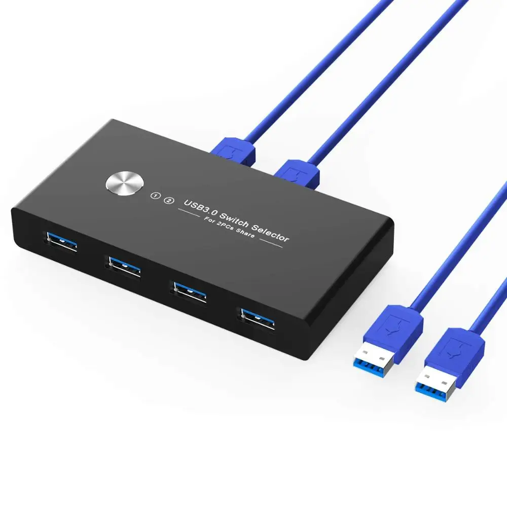 

USB 3.0 Sharing Switch Selector KVM Switch 4 Port USB 3.0 Sharing Box Selector for Switcher KM Adapter KVM Console 2 PC Sharing