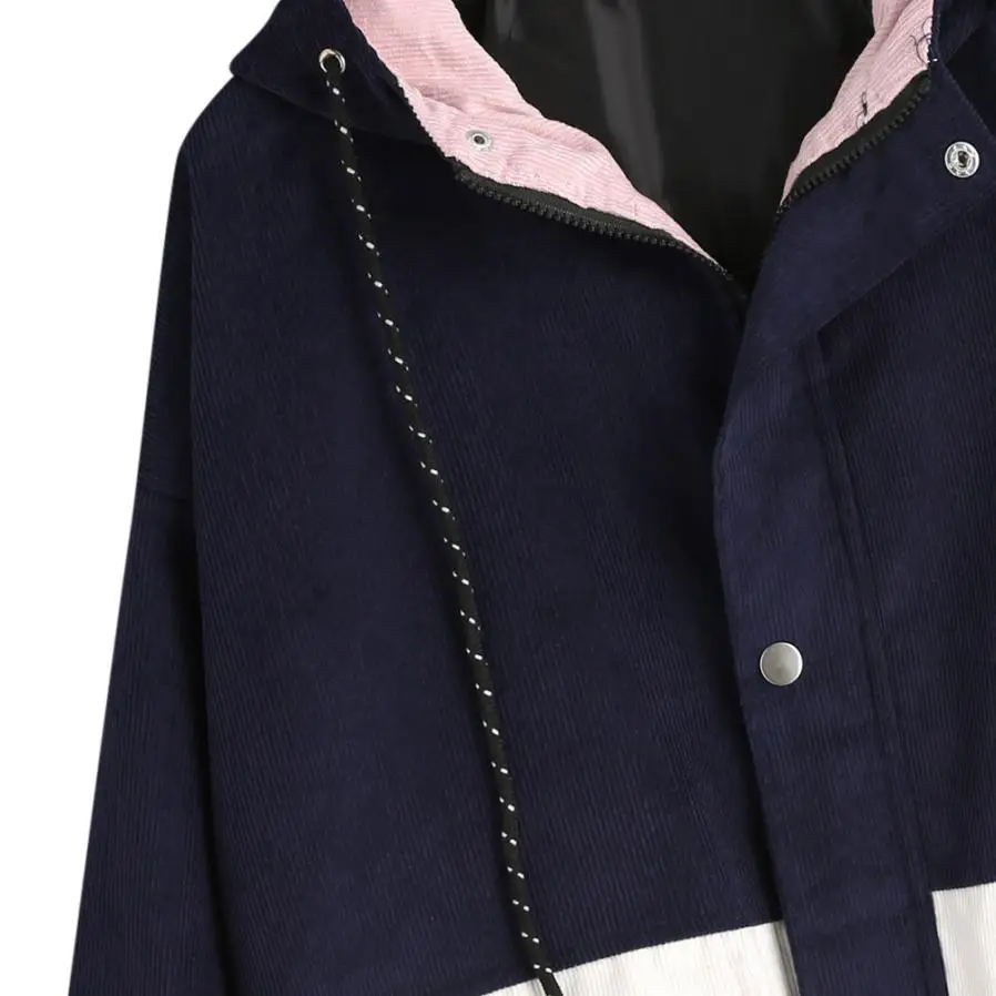 Sydanneoutwear& пальто куртки с длинным рукавом вельветовые Лоскутные Большие куртки на молнии ветровка пальто и куртки для женщин