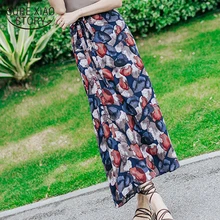 Новые летние модные женские юбки с прямые бантом цветочные милые стильные женские повседневные шифоновые юбки с женские принтом юбки 0069 30