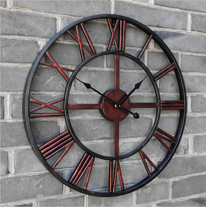 Horloge Murale Vintage En Fer Forge Grande Horloge Decorative