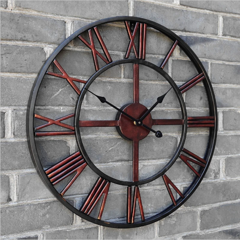Oversized 3d Retro Romeinse Smeedijzeren Vintage Grote Decoratieve Wandklok Grote Op Muur Clock Big Wall Clock Bigwall Clock Aliexpress
