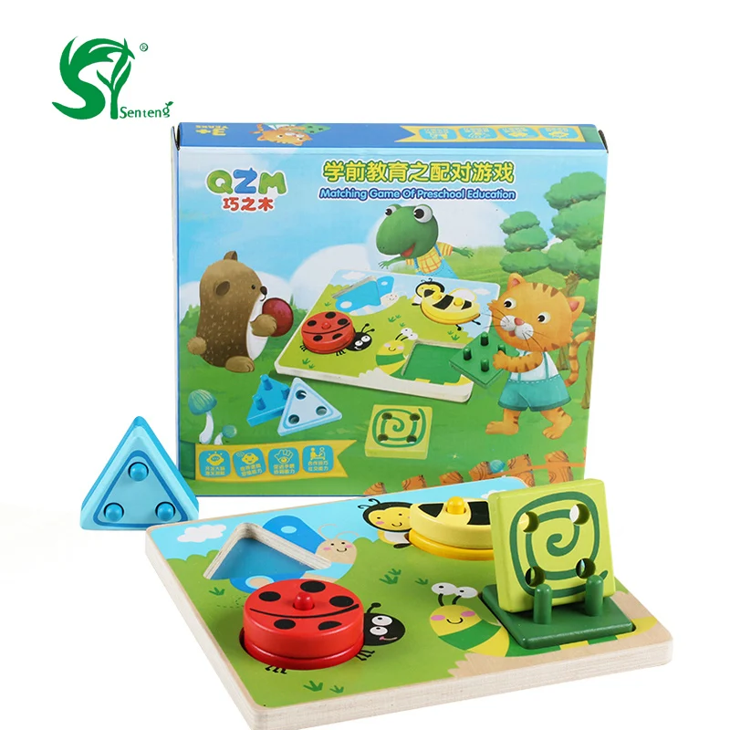 Educational Wooden Geometric Sorting Board Blocks Montessori Kids Baby Educational Toys Matching Game Building block oyuncak baby-building-blocks