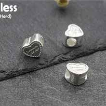 Uglyless Real S 925 Стерлинговое Серебро в форме сердца фурнитура для бусин ювелирные изделия DIY любовь бусины Мини ручной работы ювелирных изделий Bijoux