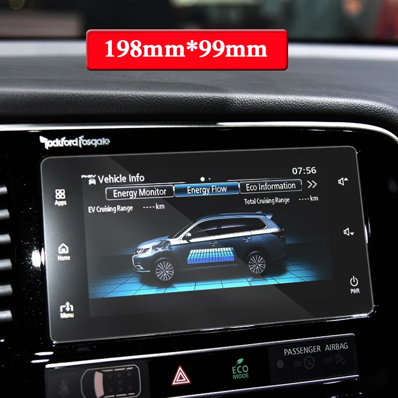 For Mitsubishi Outlander 2013-Present GPS Navigation Screen Glass Protective Film Dashboard Display Protective Film