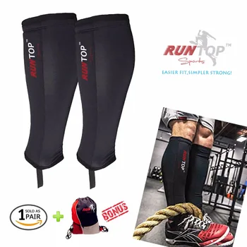 

RUNTOP 5mm Neoprene Shin Guards Sleeves Shields Calf Protector Compression for Crossfit WODS Weight Lifting Box Jump Rope Climbs