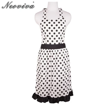 

Neoviva Polka Dot Cotton Dress Apron for Adult Women Plus Size with Lining Betty White Keukenschort Tablier Cuisine Aprons Lady