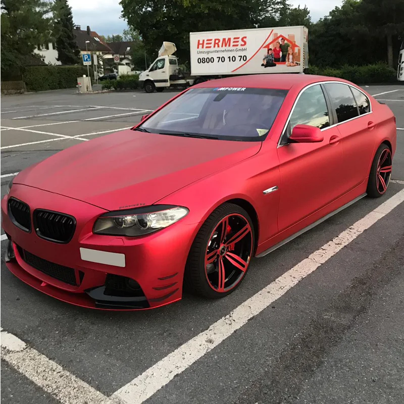 Matte metallic red vinyl wraps satin red wraps 3