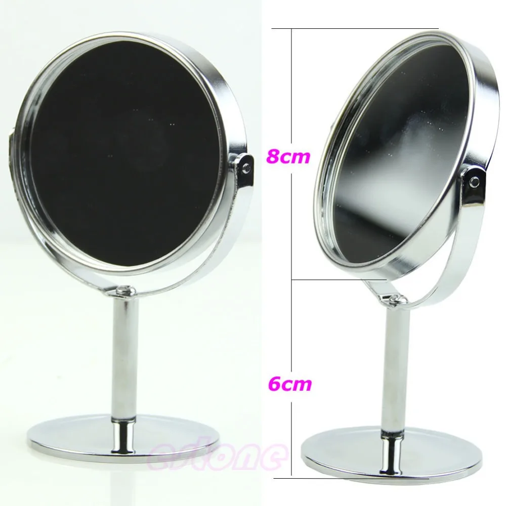 

Mini Women Circular Makeup Cosmetic Dual 2Sided Normal + Magnifying Stand Mirror