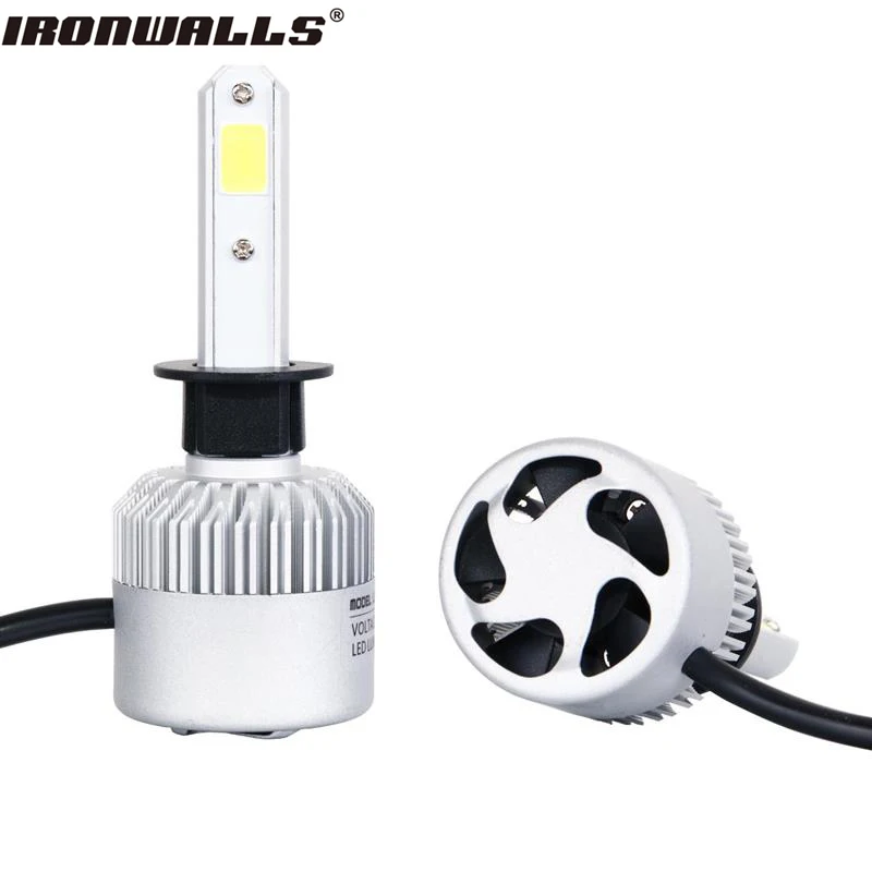 

Ironwalls H1 Led Headlight Bulbs 72W COB Chips 6500K 8000Lm Single Beam Auto Car All-In-One Front Headlight Kit DC 12V 24V