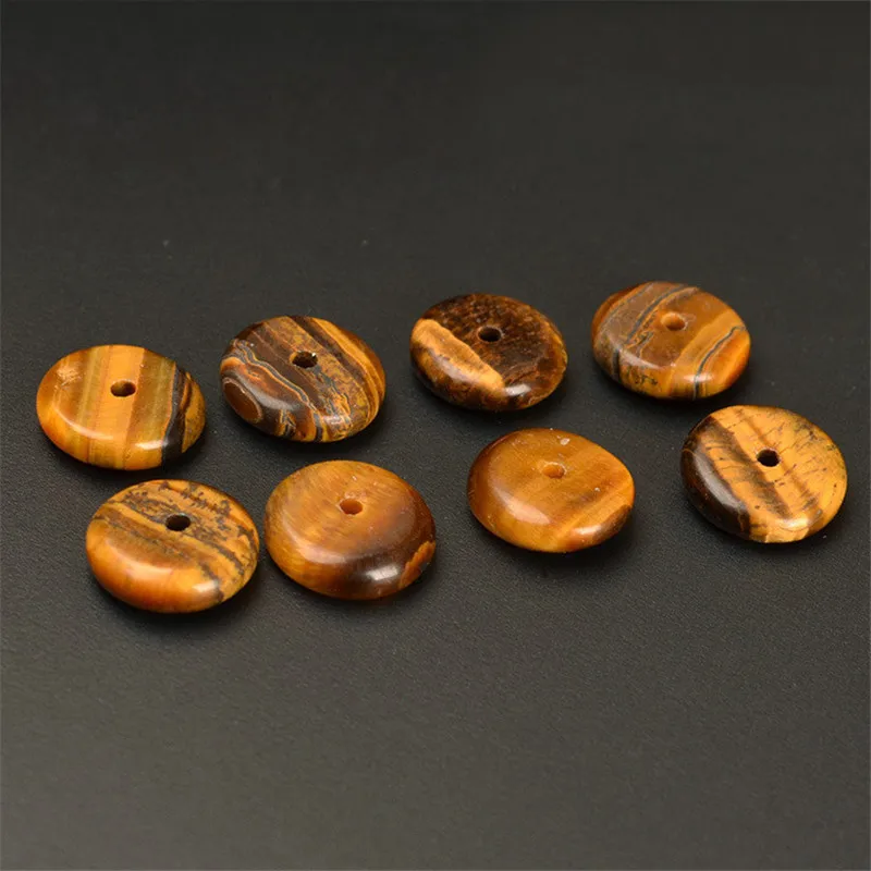 

10 PCS 6mm 8mm 10mm Natural Optimize Tiger Eye Stone Flat Beads Loose Spacer Beads For Jewelry Making