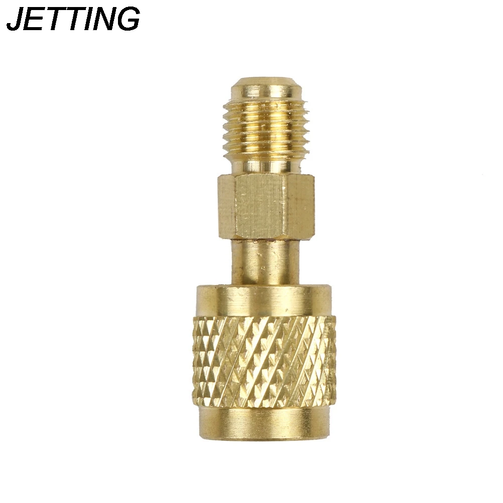 

Adapter R410 Brass Adapter for Mini Split System Air Conditioner 1/4" Male to 5/16" Female Charging Hose to Pump 1pcs