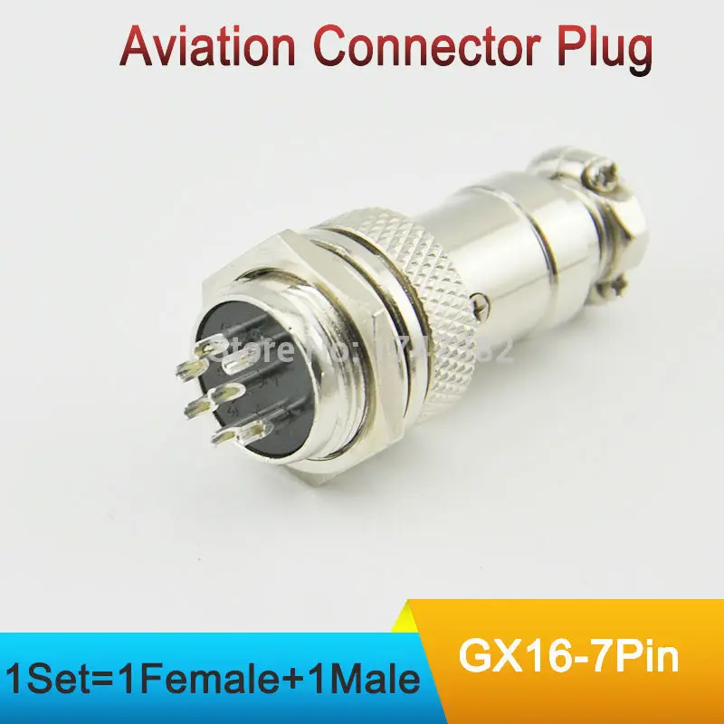 

Free Shipping 1 pair GX16-7P Male & Female Plug GX16 7P Diameter 16mm Wire Panel Circular Connector Aviation Socket PLug