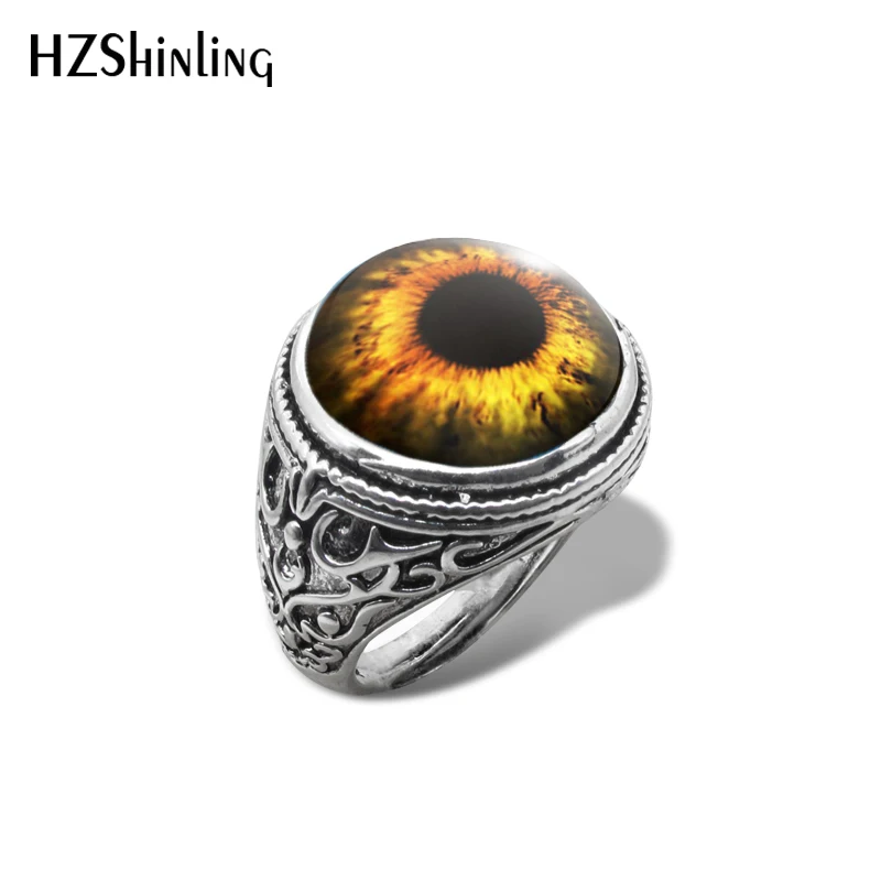 Evil Eye Finger Ring Set - Gothic Eyeball Dragon Claw Cuff Ring For Men & Women, Adjustable Size Alloy Punk Jewelry - View #9