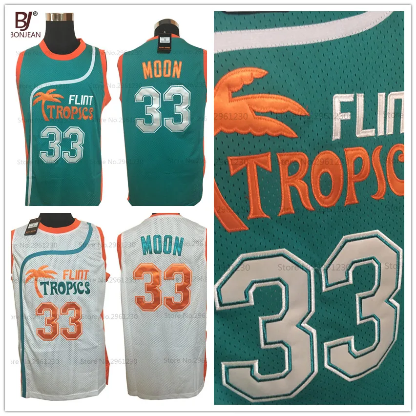 2017 font b Mens b font Flint Tropics Movie basketball jerseys Semi Pro 33 Jackie Moon