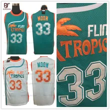 2017 Mens Flint Tropics Movie basketball jerseys Semi Pro #33 Jackie Moon Jersey Stitched Green White Basketball Shirts
