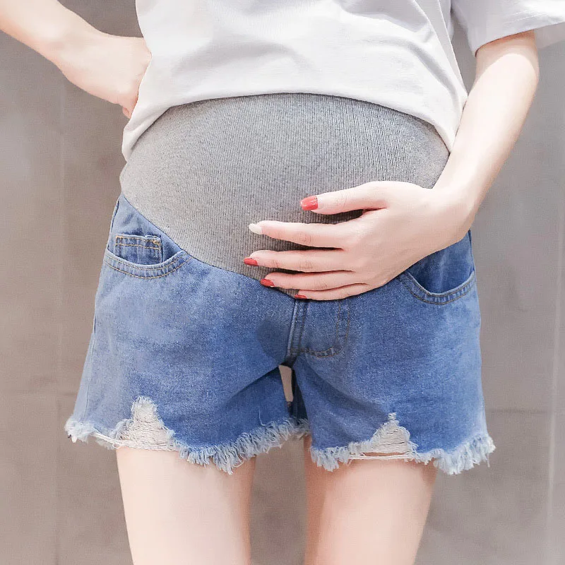 Джинсы для беременных, летние штаны, 2019 год, шорты для беременных, джинсовые шорты с высокой талией, корейская мода, одежда для беременных