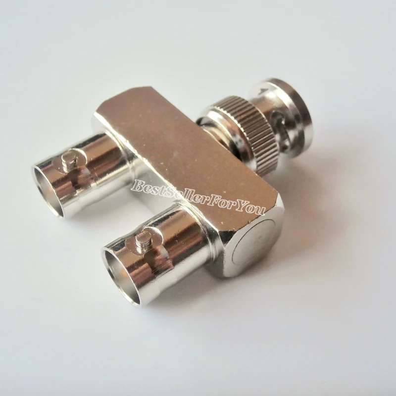 1 шт. штекер BNC на два гнезда тройной Y Коаксиальный RF адаптер 3 сторонний|plug adapter