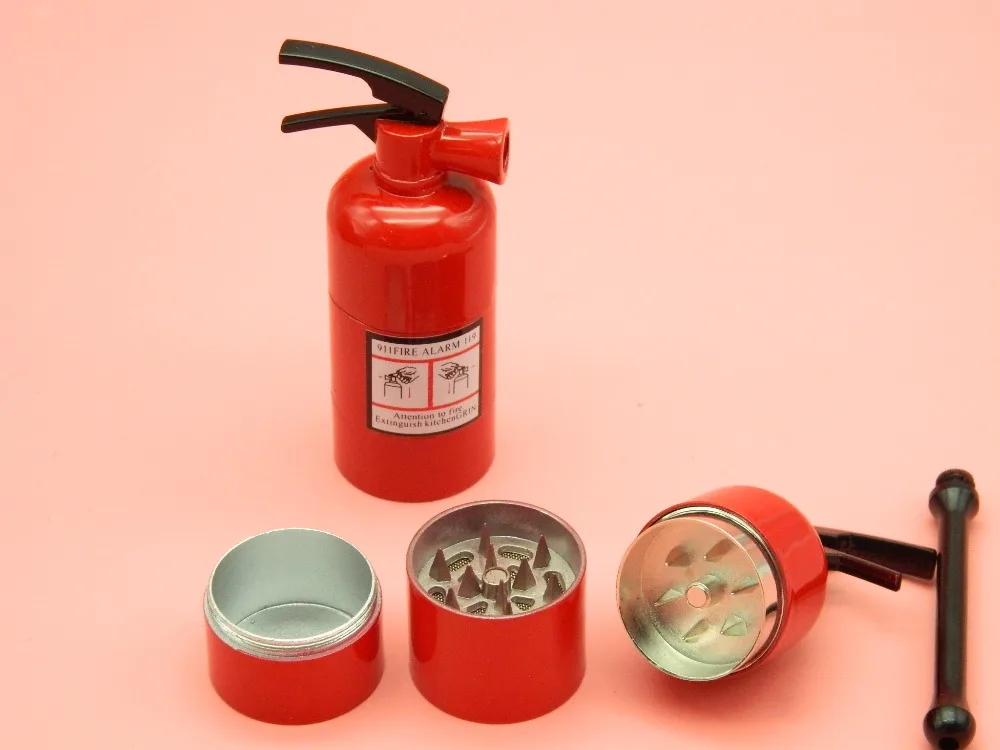 

1PC Top Creative Fire extinguisher Mini Grinder Metal Pipe Portable Hand Muller Pollen Spice Crusher Smoking Tools Herb Grinder