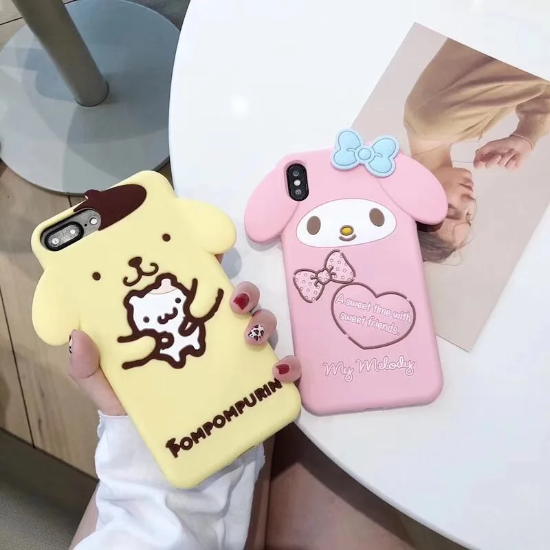 Мультяшный милый чехол для телефона My Melody для IPhone 11 Pro MAX 6 6S 7 8 Plus X XR XS MAX Pom Purin Мягкий силиконовый чехол с бантом