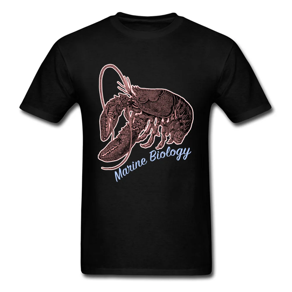  Men Tshirts cosie Hip hop T Shirt Pure Cotton Round Neck Short Sleeve Camisa Sweatshirts Summer/Fall Free Shipping Marine Biology Lobster Illustration Oceanography Marine Li black