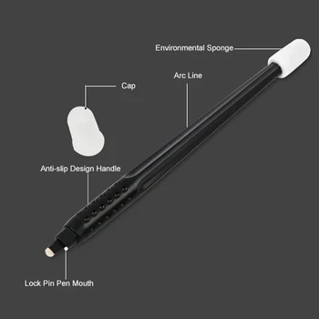 

10PCS Disposable Pen with Needles 14/15 Pin 18U Needles Blades For Semi Eyebrow Manual Microblading Permanent Makeup Tattooing