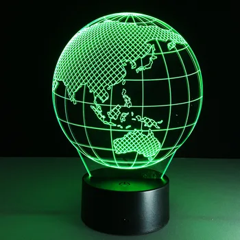 

Oceania Globe 3D LED Night Light USB Table Lamp Remote Touch 7 Color Changing Bedroom Home Birthday Party Decor Xmas Gift
