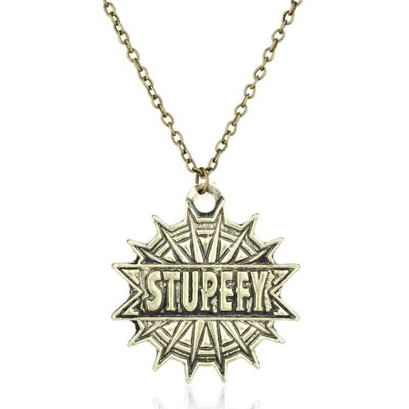 dongsheng Movie Jewelry Fantastic Beasts and Where to Find Them Necklace STUPEFY Letter Round Pendant Retro -30 | Украшения и