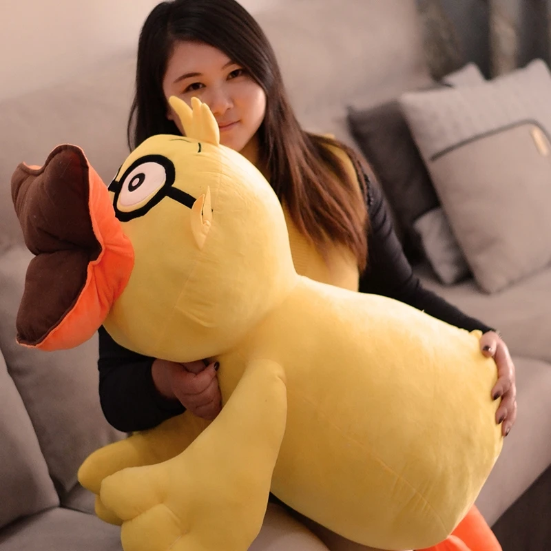 

big plush yellow duck toy soft stuffed lying duck pillow doll gift about 70cm