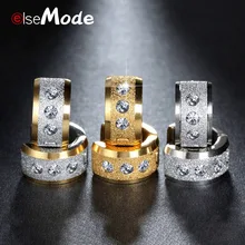 ELSEMODE панк антиаллергенные титановые стальные серьги с застежкой кубический циркон кристалл серьги-гвоздики для женщин и мужчин
