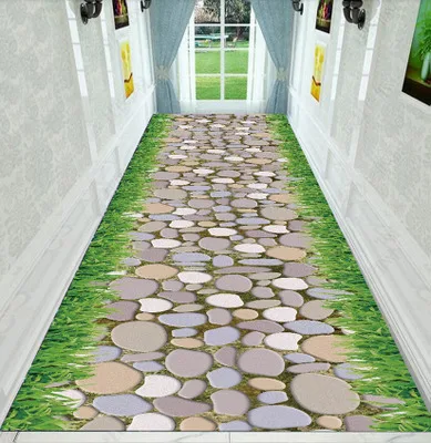 Printing 3D Carpet Cobblestone Rugs And Carpets For Home Living Room Area Rug Skidproof Kitchen Rug Custom Corridor Aisle Stair