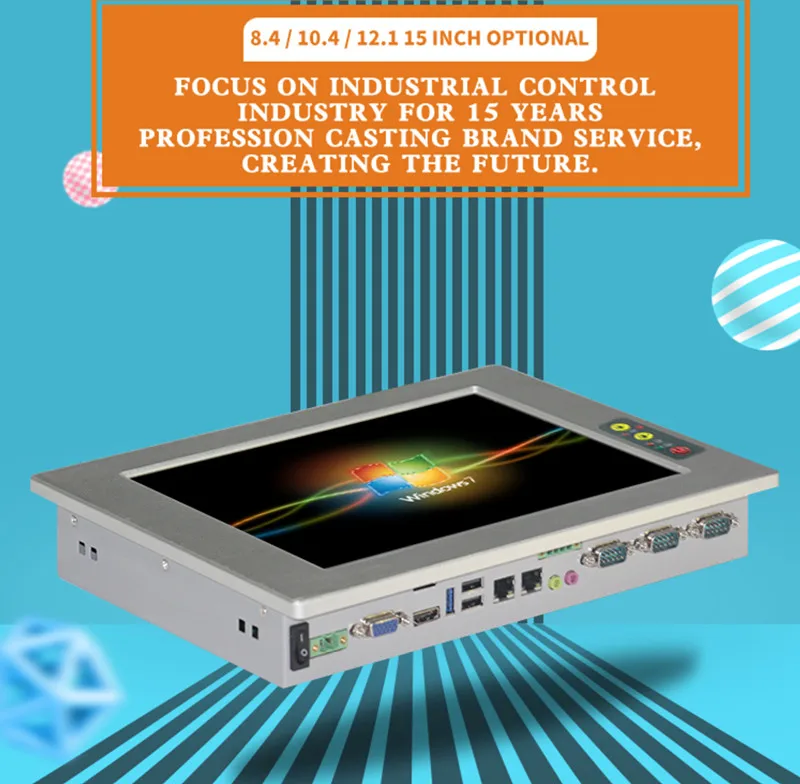 

10.4 inch IP65 waterproof fanless touch all in one mini pc rs485