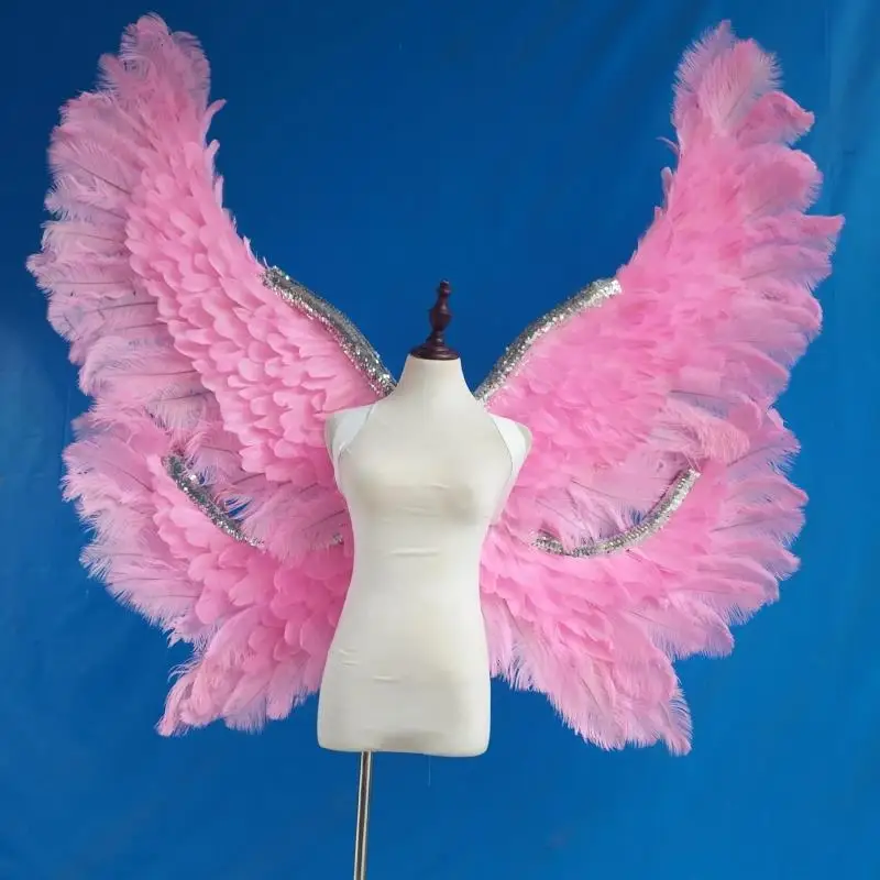 Victoria's secret prop cosplay yellow angel large pink feather wing in Costume Props from