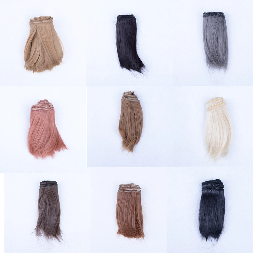 

Creative gift DIY High-temperature Wire Handmade Hair Colorful Fringe Bangs Wig for 1/3 1/4 BJD Doll Accessories 10cmx100cm