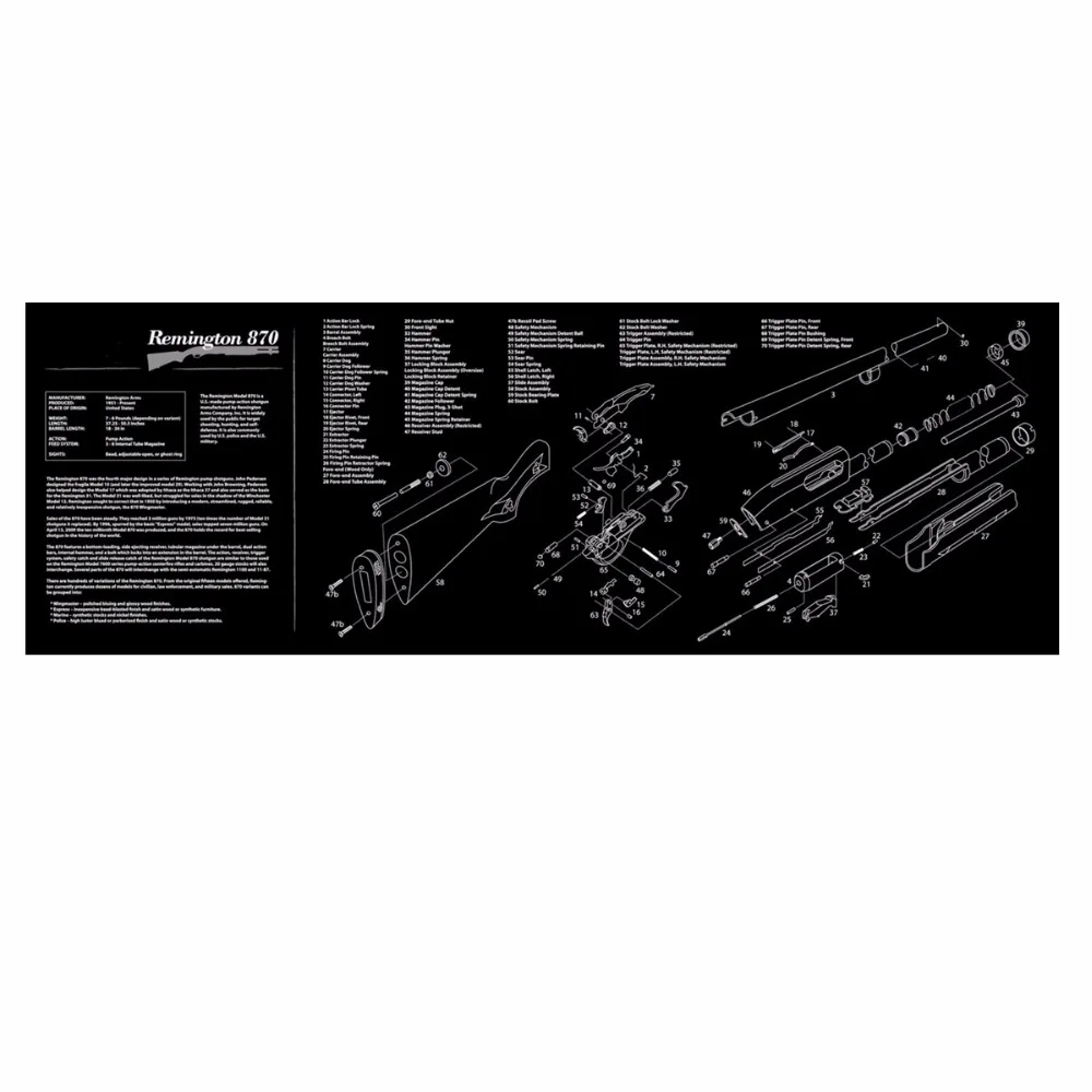 AR 15 AK47 870 резиновый коврик для чистки пистолета 36 дюймов x 12 водонепроницаемый