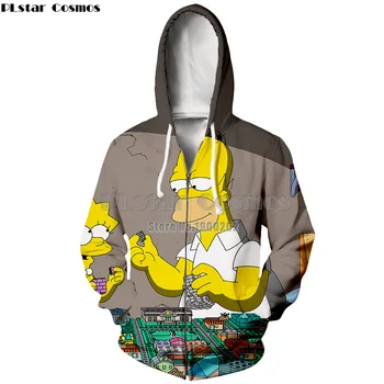 

PLstar Cosmos Cute cartoon style classic cartoon character Hoodies man women zipper Hoodie Plus size S-5XL
