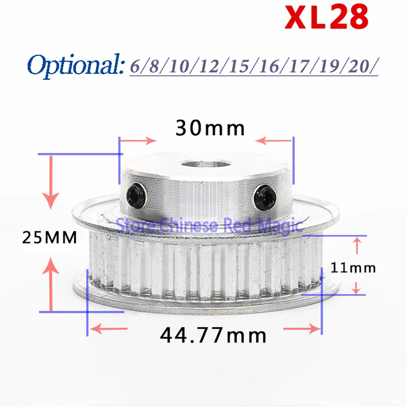 XL30 30 зуб/XL28 28 зуб зубчатый шкив алюминиевый 3d принтер части XL зубы диаметр отверстия ширина 11 мм синхронный колеса шестерни