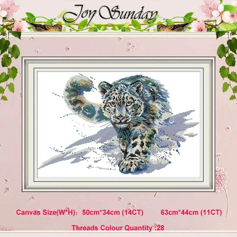 

Snow leopard painting counted 11CT 14CT Cross Stitch Set animals DIY DMC Cross-stitch Kit Embroidery Needlework Home Decor
