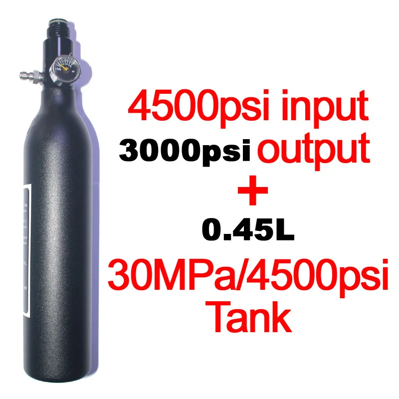 Пейнтбол PCP Дайвинг Альпинизм Воздушный бак цилиндр 4500psi/30MPA 0,2 0,35 0.45L HPA высокосжатая бутылка M18* 1,5 регулятор - Цвет: 0.45L 3000psi output