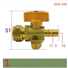 Латунный газовый клапан угловой клапан шаровой клапан газовый клапан DN8 DN10 DN15