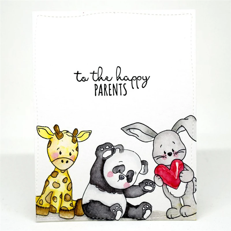 

YaMinSanNiO Baby Animals Clear Stamps and Dies for Scrapbooking Card Album photo Embossing Stencil Die Cuts Stamp and Die Sets