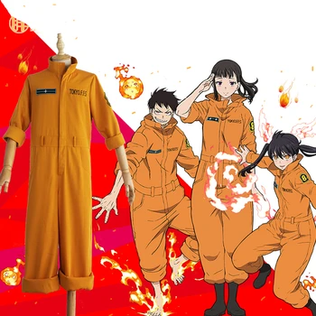 

Anime Fire Force Costume Blazing Firefighting Cosplay Akiratu Oubi Adult Shinra Kusakabe Unisex Halloween Arthur Boyle Uniform